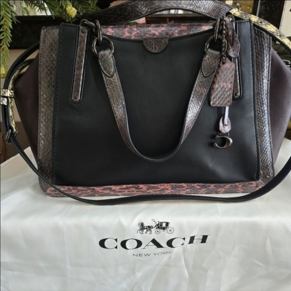 Coach Dreamer Black and Brown Leather Handbag